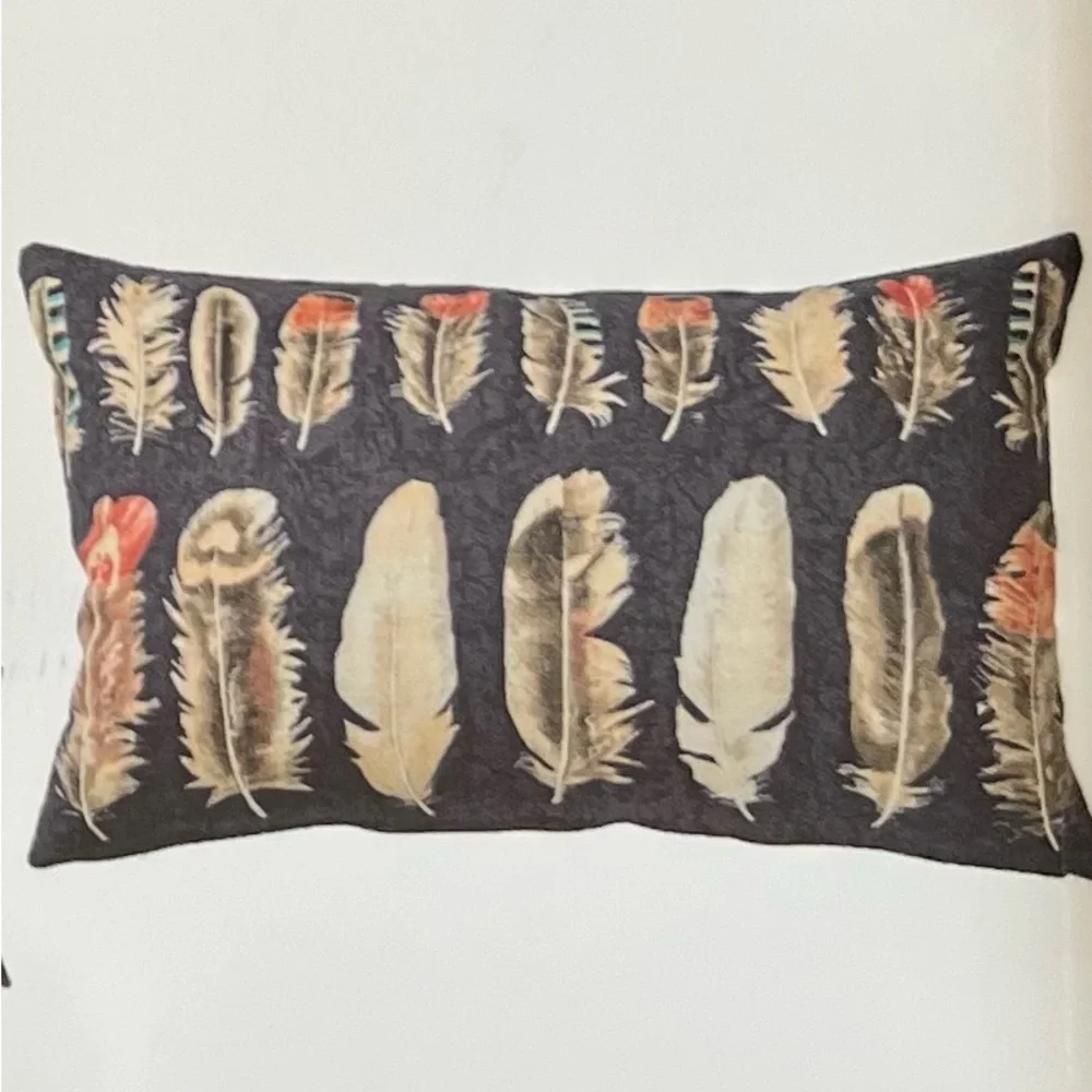 New IKEA Maylinn Harlequin Bird Feathers Throw Pillow Cover